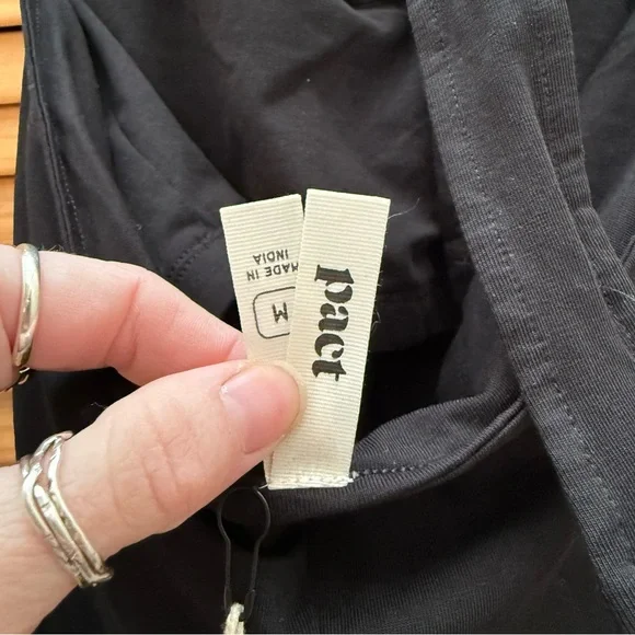 NWT Pact Elegant Black Halter Dress size medium - Picture 2 of 7